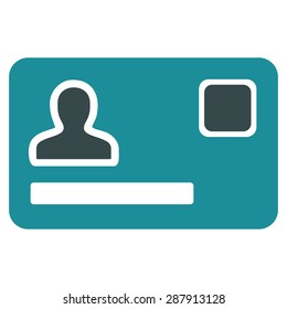 Banking Card icon from Business Bicolor Set. This flat vector symbol uses soft blue colors, rounded angles, and isolated on a white background.