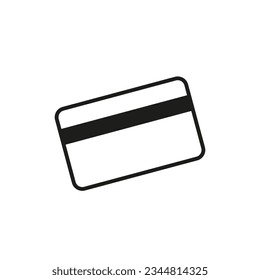 Banking card icon vector illustration black outline. Finance, savings, non-cash payment sign. Banking transactions concept. Flat isolated symbol for logo, app, ads, design, web, ui, ux. Vector EPS 10.