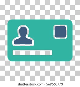 Banking Card icon. Vector illustration style is flat iconic bicolor symbol, cobalt and cyan colors, transparent background. Designed for web and software interfaces.