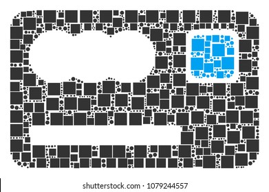 Banking Card mosaic icon of rectangles and spheric dots in variable sizes. Vector items are scattered into banking card collage design concept.