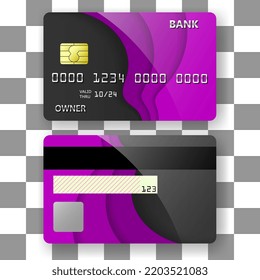 diseño de textura de patrón de onda púrpura de la plantilla de tarjeta bancaria. plantilla para carteles, folletos, portada de fondo, etc