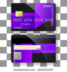 plantilla de tarjeta bancaria fondo banda violeta diseño elegante arte. plantilla para afiches, folletos, cubierta de fondo etc