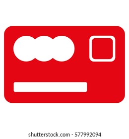 Banking Card vector icon. Illustration style is a flat iconic red symbol on white background.