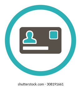 Banking Card vector icon. This flat rounded symbol uses grey and cyan colors and isolated on a white background.