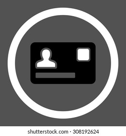 Banking Card vector icon. This flat rounded symbol uses black and white colors and isolated on a gray background.