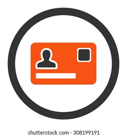 Banking Card vector icon. This flat rounded symbol uses orange and gray colors and isolated on a white background.