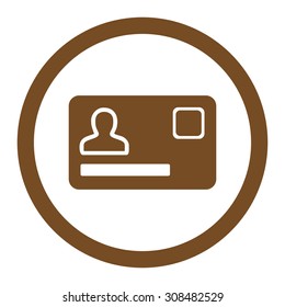 Banking Card vector icon. This flat rounded symbol uses brown color and isolated on a white background.