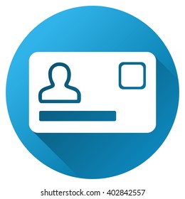 Banking Card vector toolbar icon for software design. Style is a white symbol on a round blue circle with gradient shadow.