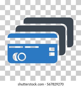 Banking Cards icon. Vector illustration style is flat iconic bicolor symbol, smooth blue colors, transparent background. Designed for web and software interfaces.