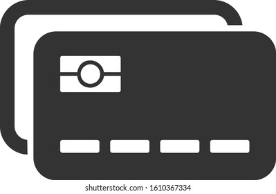 Banking cards vector icon. Flat Banking cards pictogram is isolated on a white background.