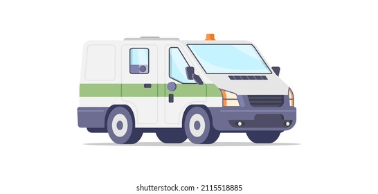 Banking Cash In Transit Van With Green Stripe Isometric Vector Illustration. Armored Vehicle Money Transportation Isolated. Commercial Financial Bank Safety Automobile Security Transport