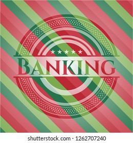 Banking christmas emblem background.