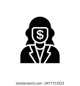 Banking Clerk Filled Icon Vector Illustration