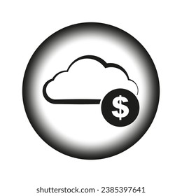 Banking cloud rounded icon. Vector illustration. EPS 10.