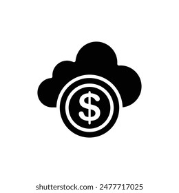 Banking Cloud Storage Filled Icon Vector Illustration