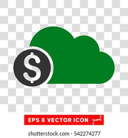 Banking Cloud vector icon. Image style is a flat green and gray pictograph symbol.