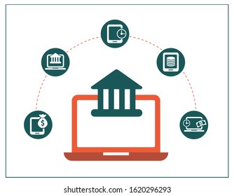 banking concept illustration with white background