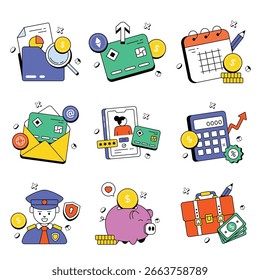 Banking Concept Vector Icon Eps 10 File Set 1