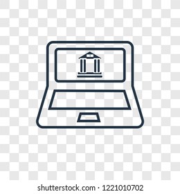 Banking concept vector linear icon isolated on transparent background, Banking concept transparency concept in outline style