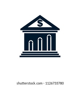 Banking conceptual logo, unique vector symbol. Banking system.