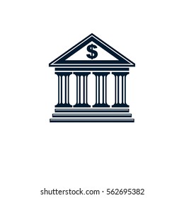 Banking conceptual logo, unique vector symbol. Banking system. The Global Financial System. Circulation of Money.