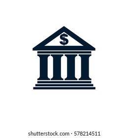 Banking conceptual logo, unique vector symbol. Banking system. The Global Financial System. Circulation of Money.