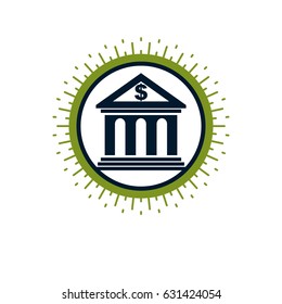 Banking conceptual logo, unique vector symbol. Banking system.
