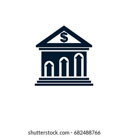 Banking conceptual logo, unique vector symbol. Banking system. The Global Financial System. Circulation of Money.