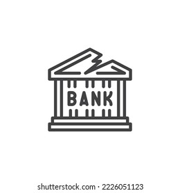 Banking crisis line icon. linear style sign for mobile concept and web design. Economic crisis outline vector icon. Symbol, logo illustration. Vector graphics