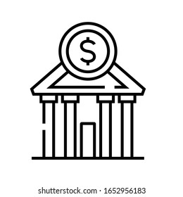 Banking department line icon, concept sign, outline vector illustration, linear symbol.