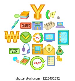 Banking details icons set. Cartoon set of 25 banking details vector icons for web isolated on white background
