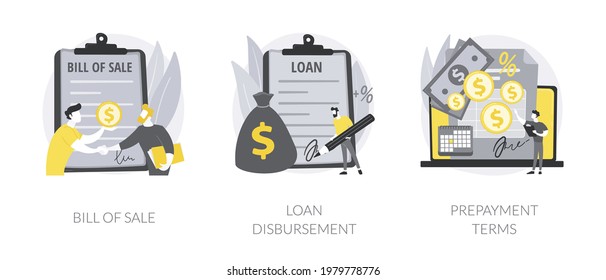 Banking documents abstract concept vector illustrations.