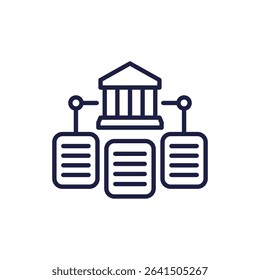 Banking documents line icon, documentation and legislation