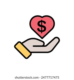 Icono de donación bancaria Ilustración vectorial