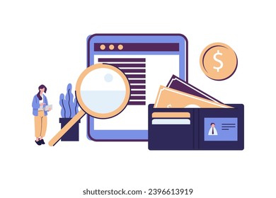Banking, electronic Mobile payment, payment notification flat vector illustration