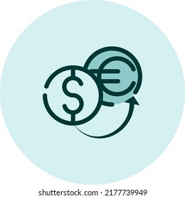 Banking exchange, illustration, vector on a white background.