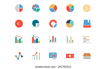 Banking and Finance Colored Vector Icons