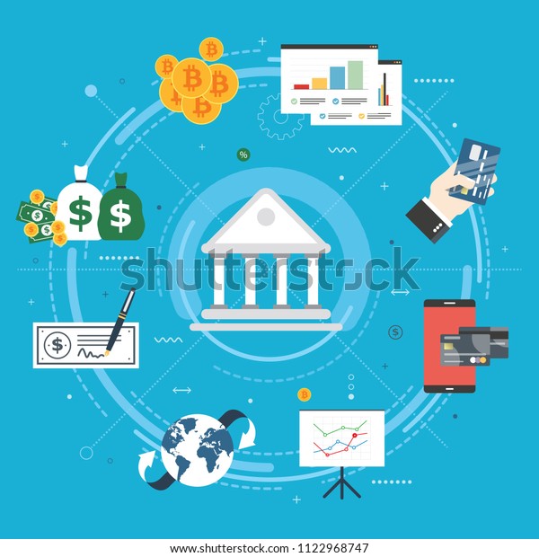 Banking Finance Economy Investment Payment Online Stock Vector - 