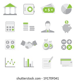 Banking And Finance Flat Icon Set