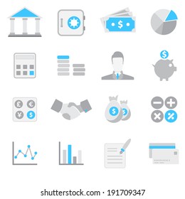 Banking And Finance Flat Icon Set