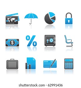 Banking and Finance icon set 16 - Blue Series.  Vector EPS 8 format, easy to edit.