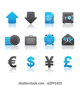 Banking and Finance icon set 18 - Blue Series.  Vector EPS 8 format, easy to edit.