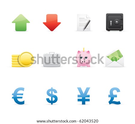 Banking and Finance icon set 18 - Glossy Series.  Vector EPS 8 format, easy to edit.