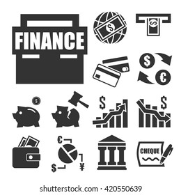 banking, finance icon set
