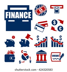banking, finance icon set