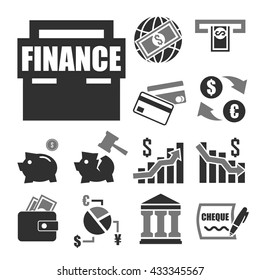 banking, finance icon set
