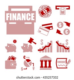 banking, finance icon set