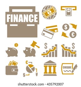 banking, finance icon set