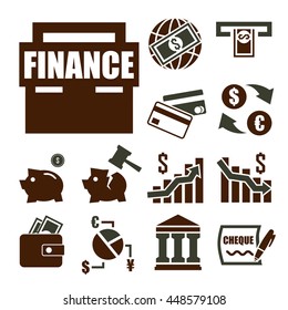 banking, finance icon set