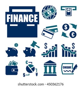 banking, finance icon set
